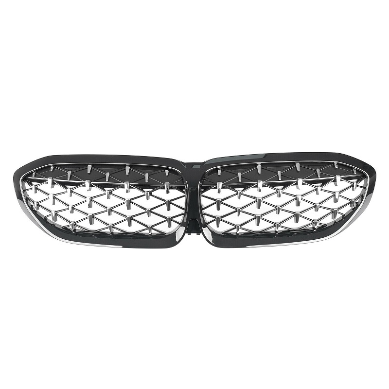 Grill Nieren passend voor BMW 3 Serie G20/G21 Diamond Glans Zwart/Zilver