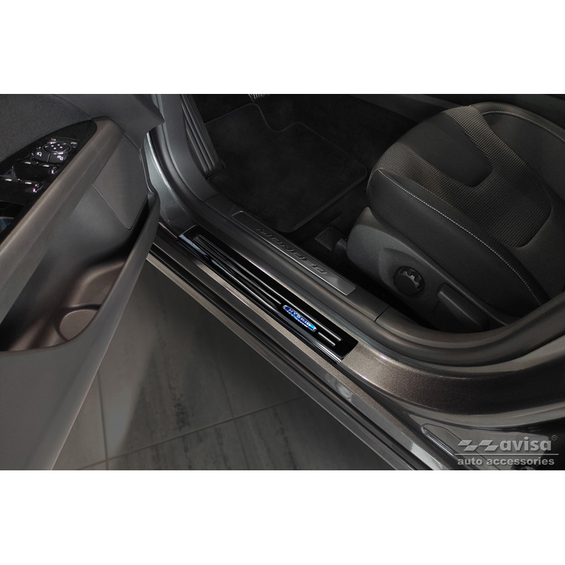 Black Inox door sill protectors  Ford Mondeo V Turnier 2014-2019 & Facelift 2019- 'Hybrid' - 4-pieces