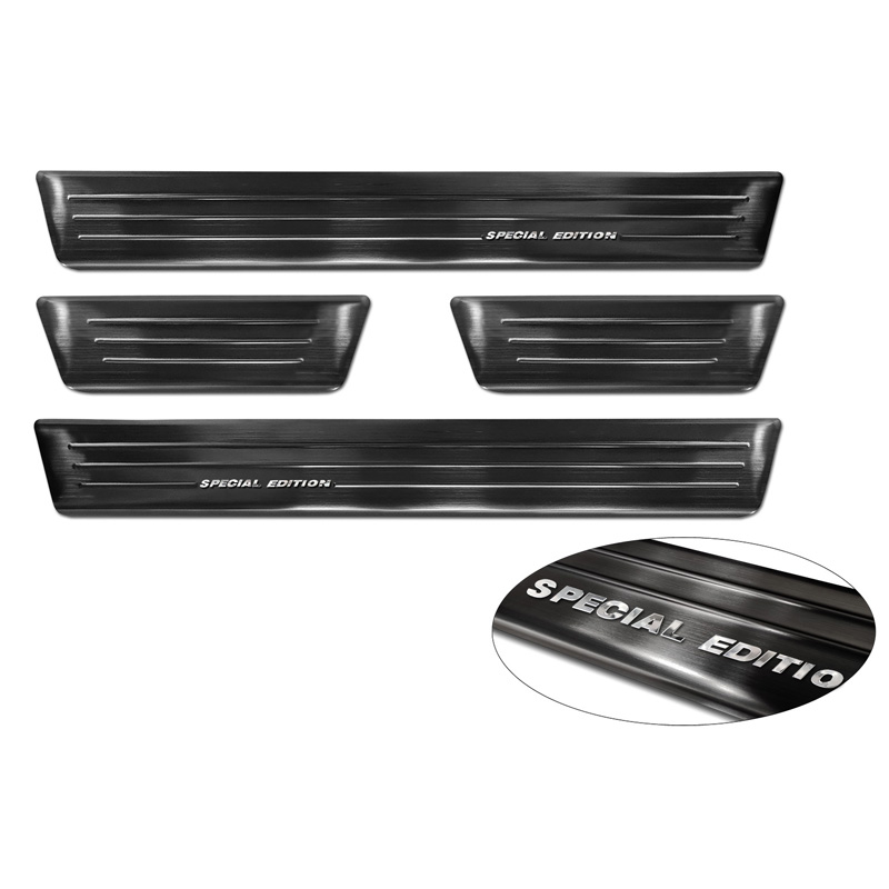 Black Inox door sill protectors  Mitsubishi Space Star Facelift 2020- - 'Special Edition' - 4-pieces