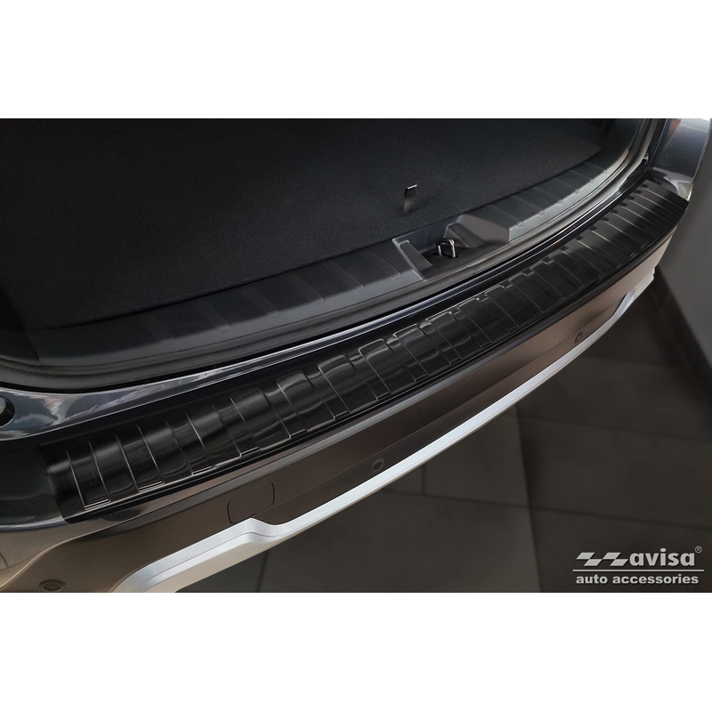 Black Stainless Steel Rear bumper protector  Subaru Forester (SK) 2018-2024 'Ribs'
