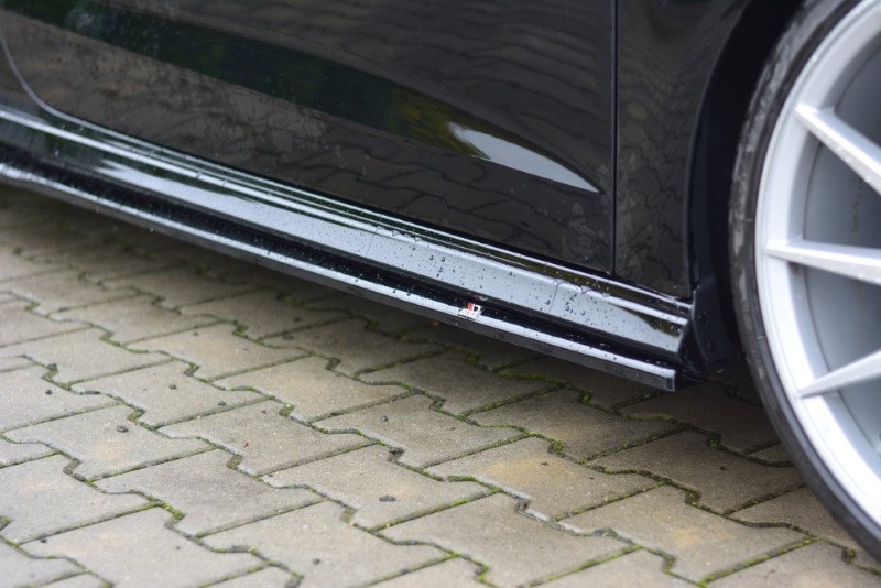 Zijskirts Diffuser passend voor Audi S3 / A3 S- lijn 8V / 8V FL Hatchback glanzend zwart