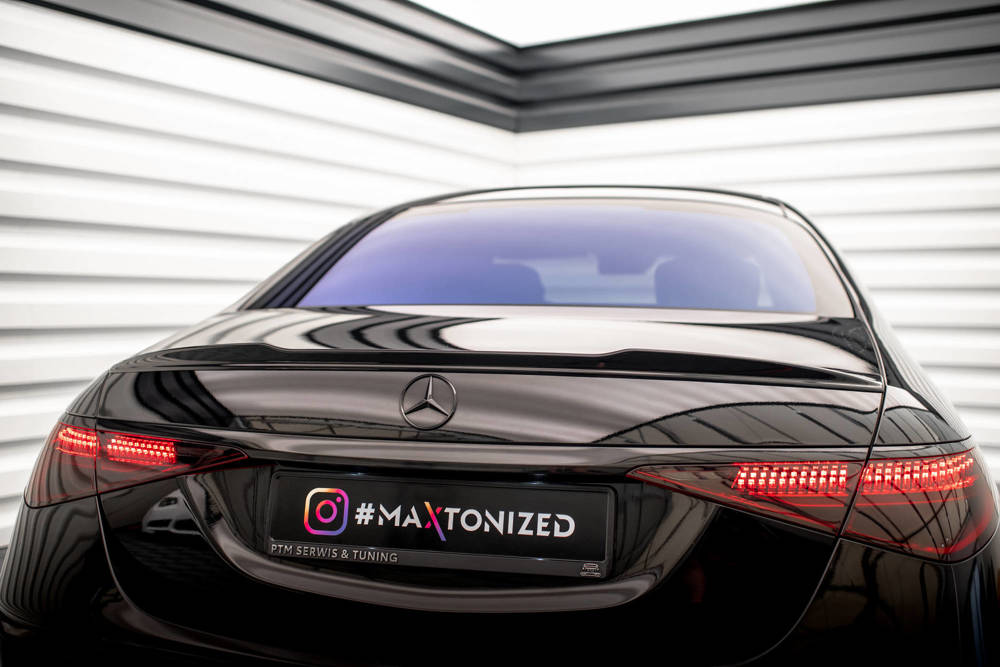 Spoiler passend voor Mercedes S Klasse W223 AMG Pakket Maxton Glans Zwart