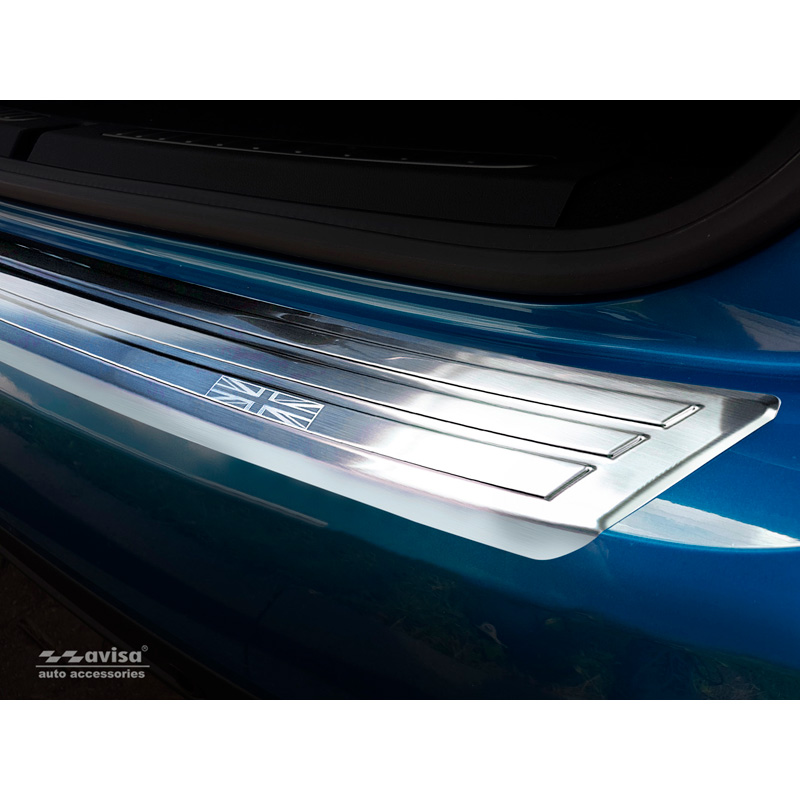 Stainless Steel Rear bumper protector  Mini Countryman F60 2016-2020 'flag/lines'