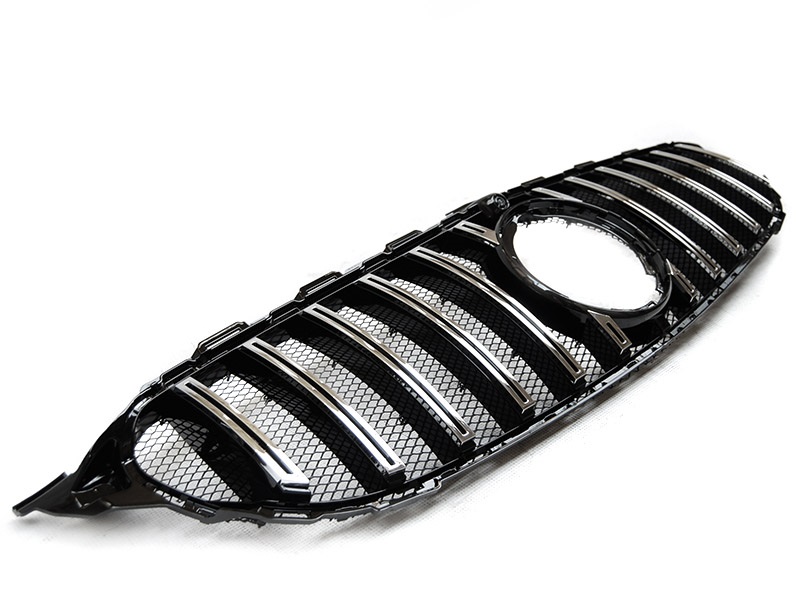 Grill passend voor Mercedes W205 Facelift 18-.. Zwart Chroom GT Look Camera