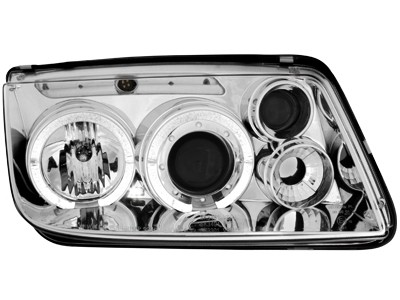 Headlights VW Bora Angel Eyes Chrome