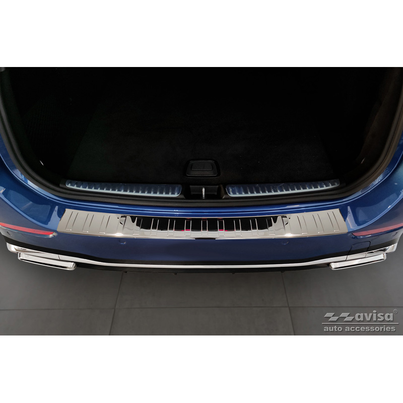 Chrome Stainless Steel Rear bumper protector  Mercedes C-Class AMG Estate (S206) 2021- 'Ribs'