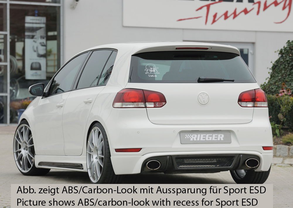 Diffuser passend voor Volkswagen Golf 6 GTI GTD Rieger Mat Zwart