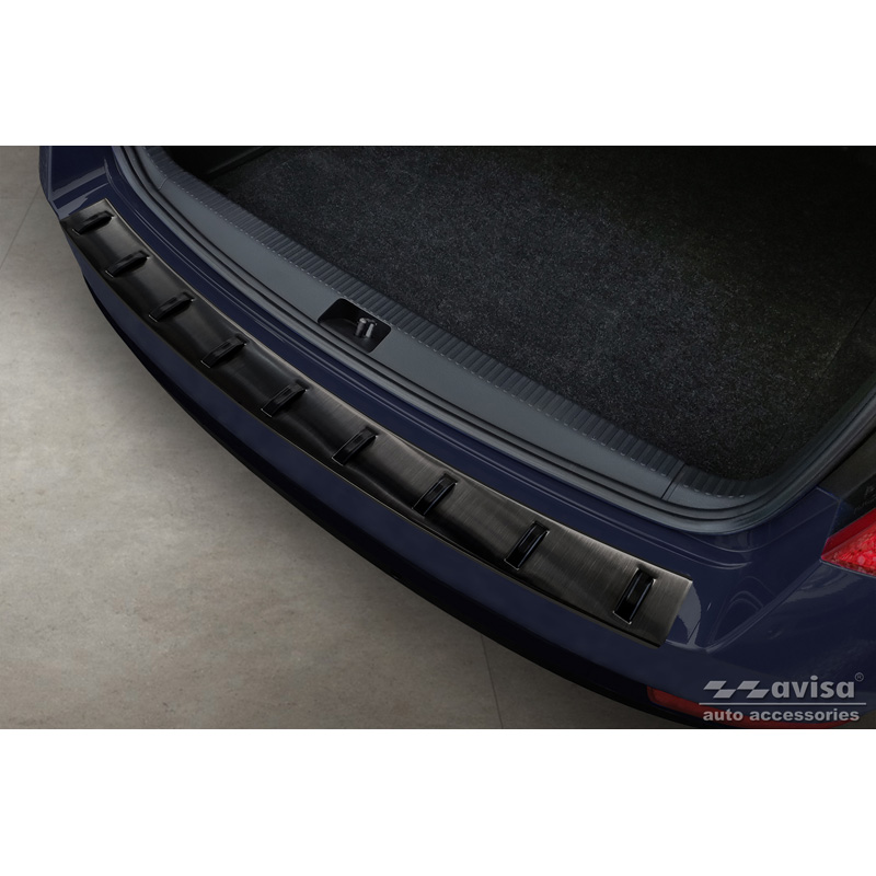 Black Stainless Steel Rear bumper protector  Skoda Octavia III Combi Facelift 2017-2020 'STRONG EDITION'
