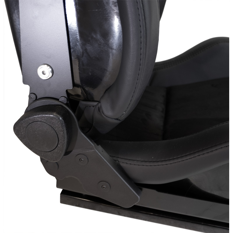 Sport seat 'NK Premium' - Black Suede + Black PVC leather - Dual-side reclinable fibreglass back-rest - incl. slides