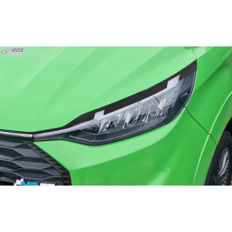RDX Head light spoilers  Ford Transit Custom & Tourneo Custom (V710) 2023- (with LED & Matrix-LED) (ABS Gloss Black)
