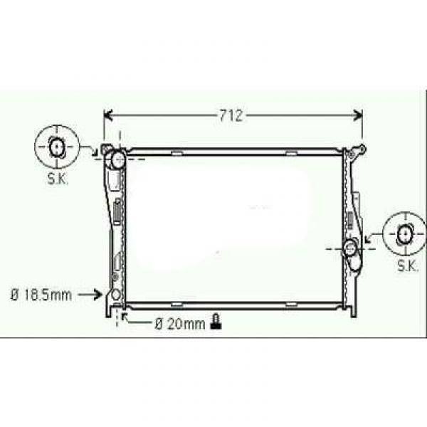 Radiator BMW E90/91 05->> 600x345x30mm 170 KW DIESEL