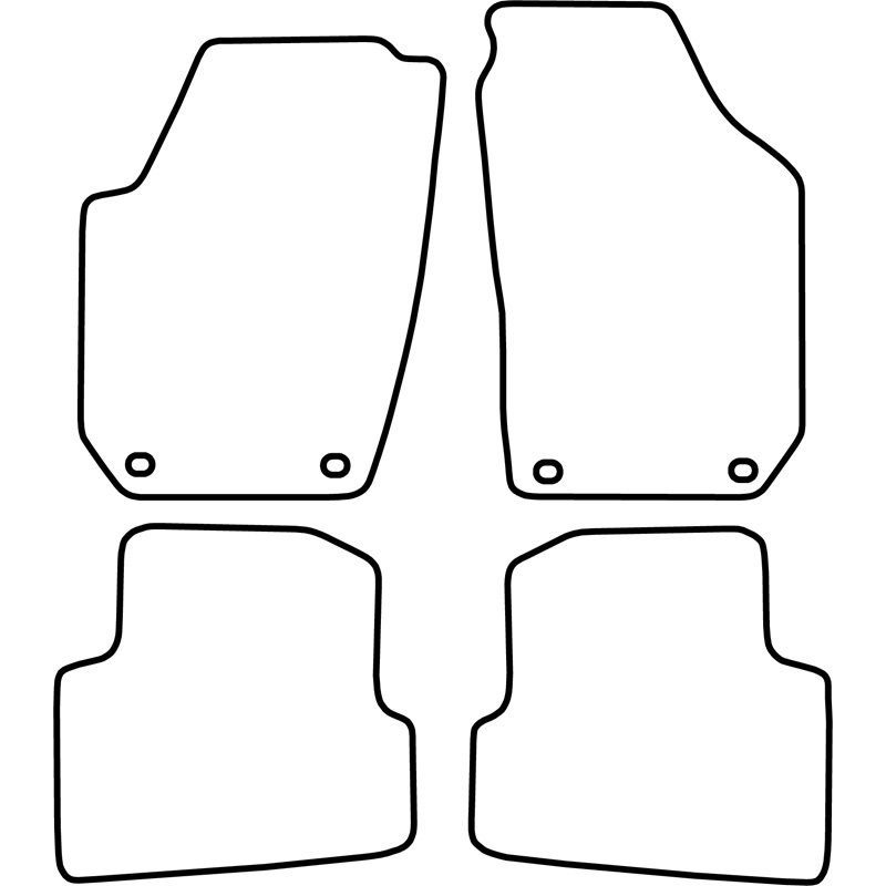 Set velour car mats  Skoda Fabia 2007-2008