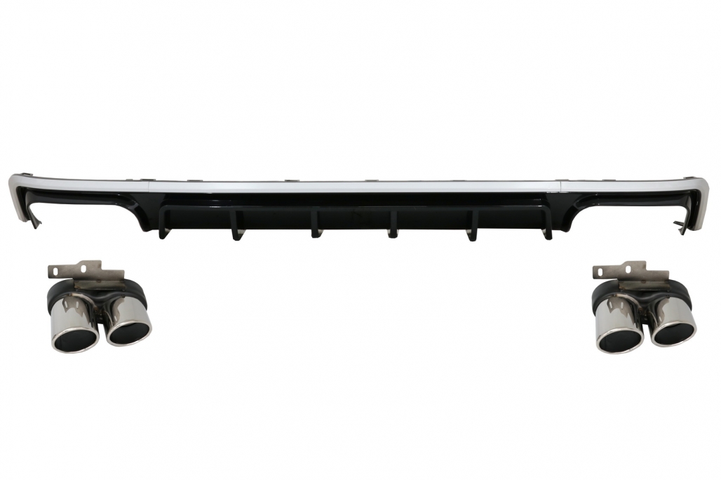 Diffuser passend voor Audi A6 S-Line C8 Zilver incl. sierstukken Chroom