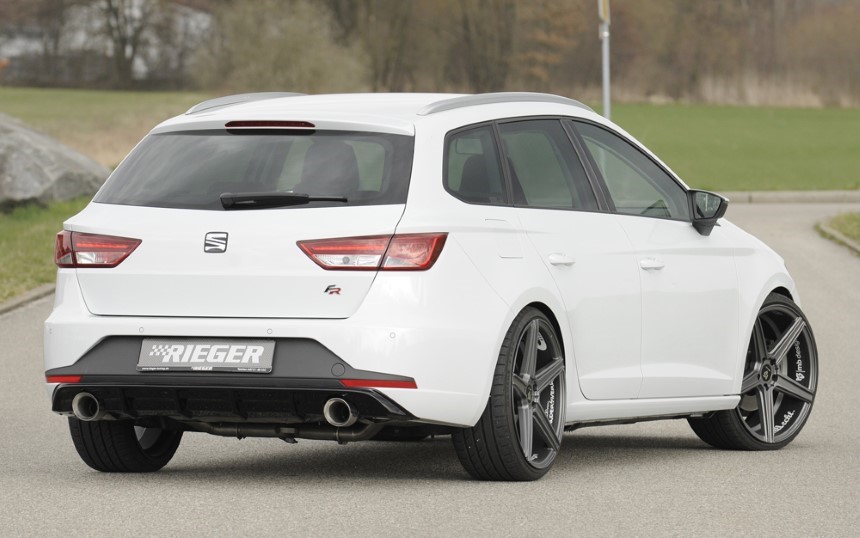 Diffuser passend voor Seat Leon F5 FR 5 dr. (ST) Rieger sportuitlaat links + rechts glans zwart
