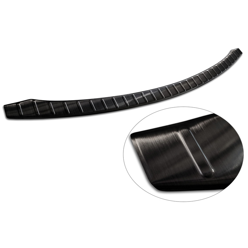 Black Stainless Steel Rear bumper protector  Tesla Model S 2012- 'Ribs'