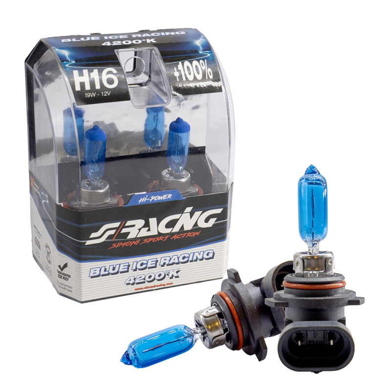 Simoni Racing Halogen Bulbs 'Blue Ice Racing' H16 (PS24W) (4200K) 12V/24W, set of 2 pieces ECE-R37