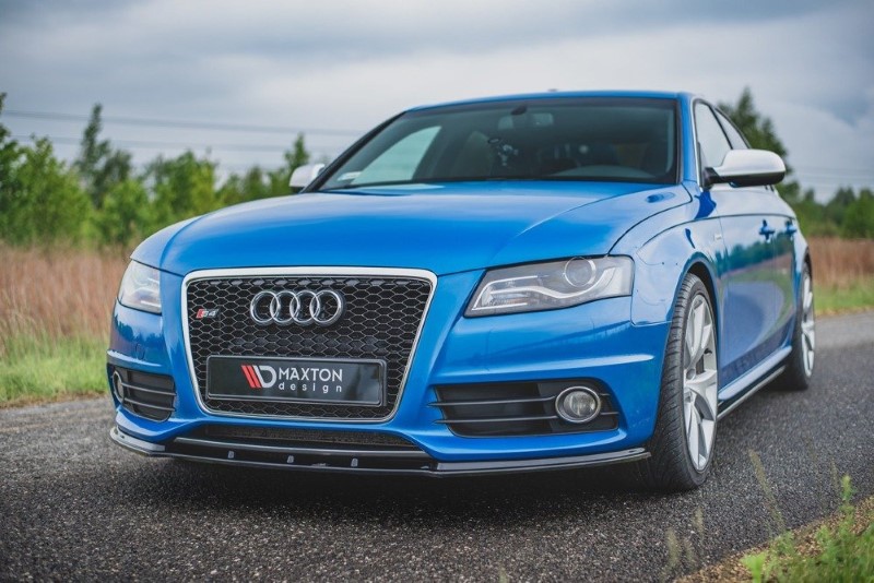 Voorspoiler passend voor Audi S4 / A4 S-Line B8 Glanzend Zwart
