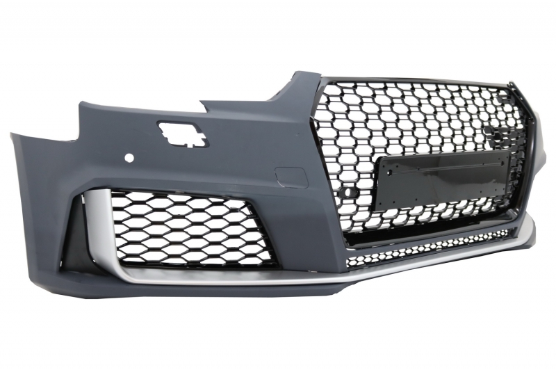 Voorbumper passend voor Audi A4 B9 2015-2019 RS4 Look Zilver/Zwart