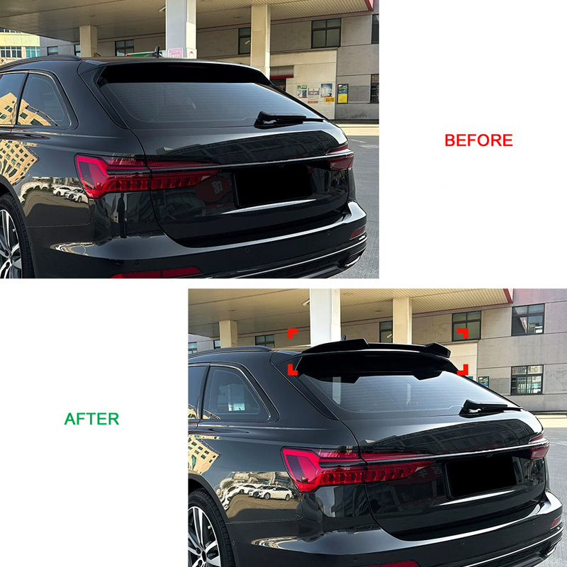 Roof spoiler (Spoiler Cap)  Audi A6 (C8) Avant S-Line/S6 2018-2024 (ABS Glossy Black)