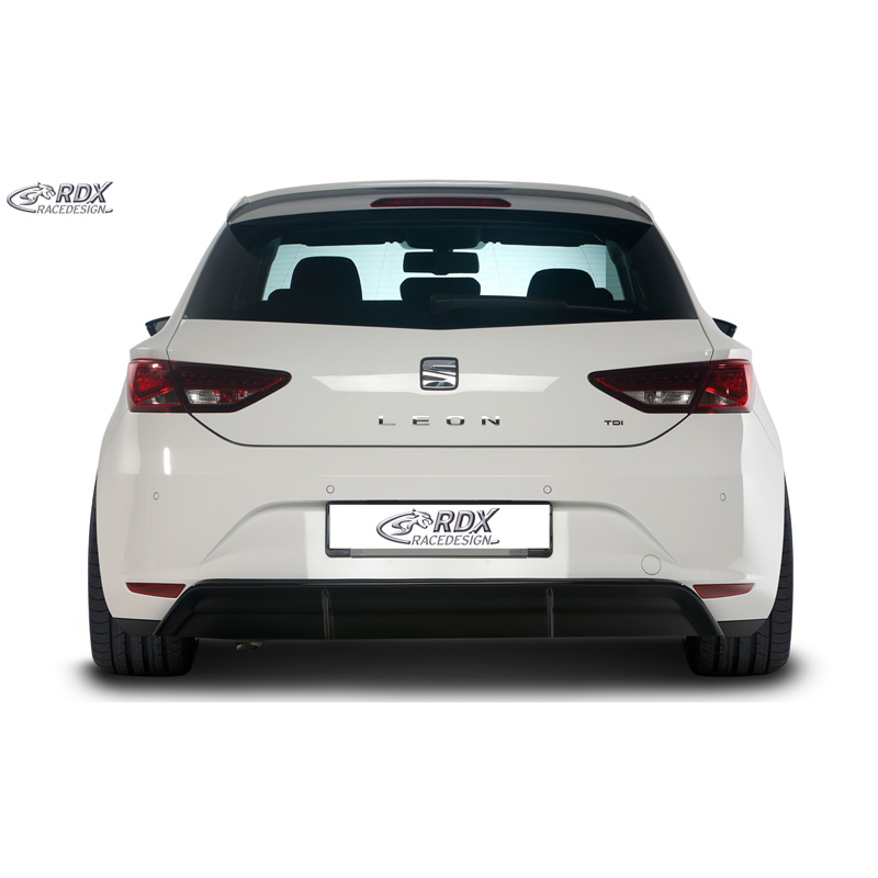 Rear bumper skirt 'Diffuser'  Seat Leon 5F SC/5-doors 2013-2017 excl. ST/FR/Cupra (ABS glossy black)