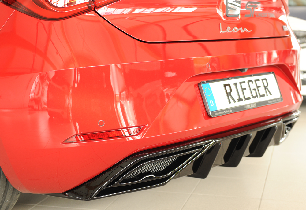 Diffuser passend voor Seat Leon KL Rieger glans zwart