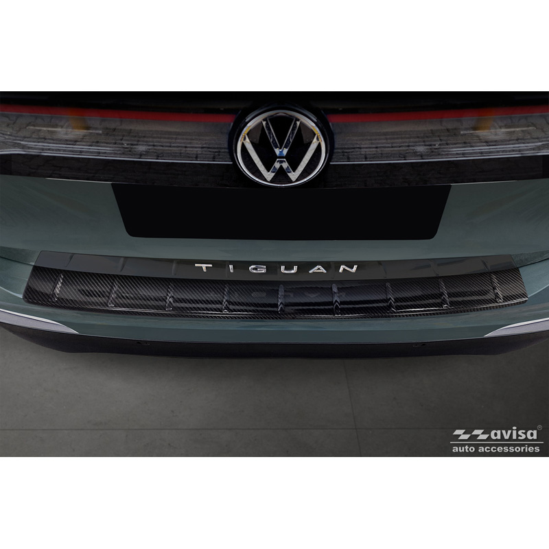 Real 3D Carbon Rear bumper protector  Volkswagen Tiguan III (CT1) 2024- 'Ribs'