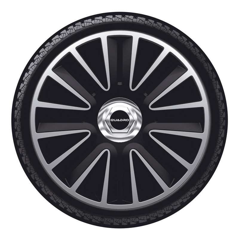 Set wheel covers Quadro Pro 16-inch silver/black + chrome ring