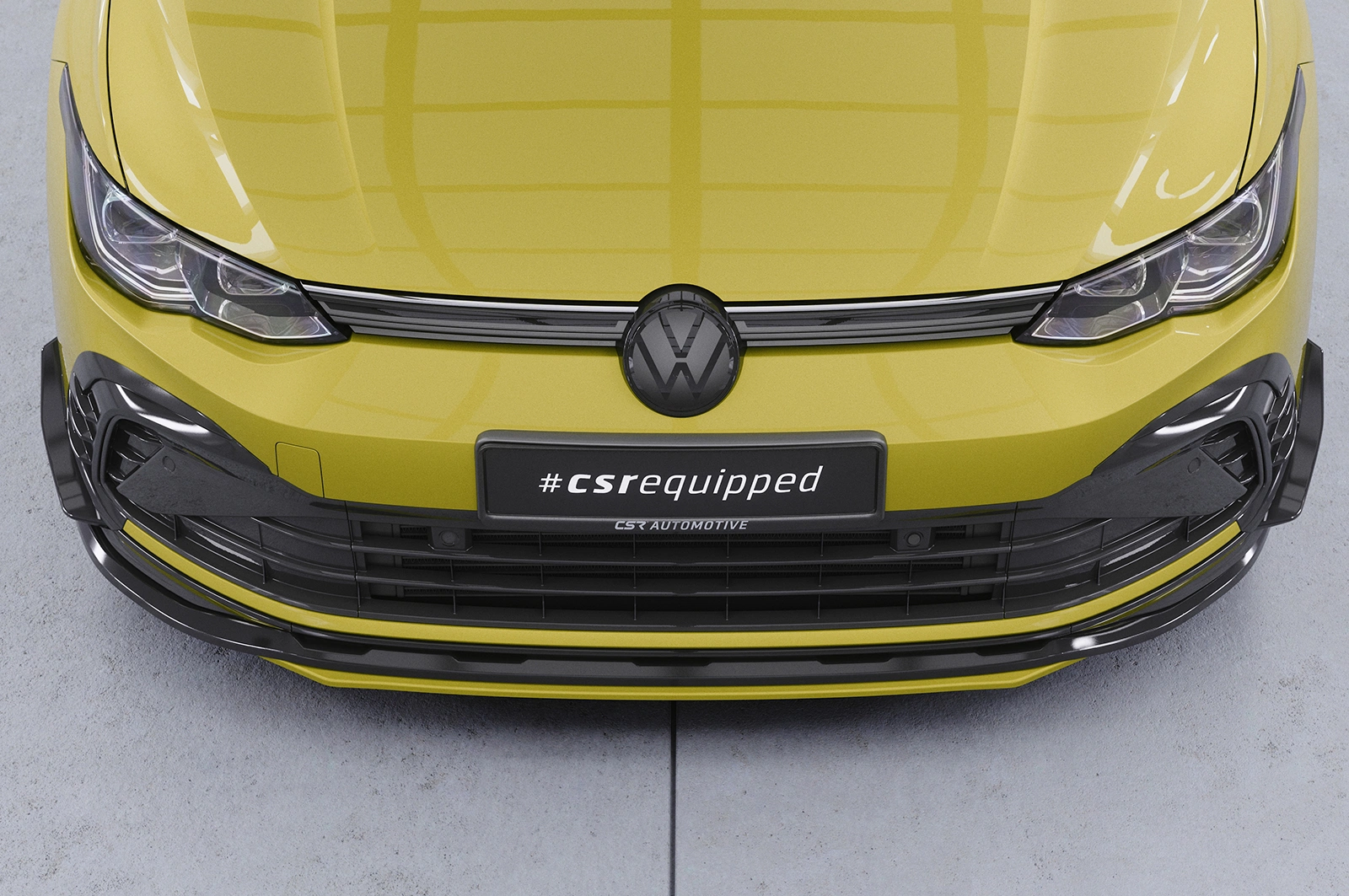 Voorspoiler passend voor VW Golf 8 GTI, GTD, GTE, R-Line Glans Zwart – 12/2019–