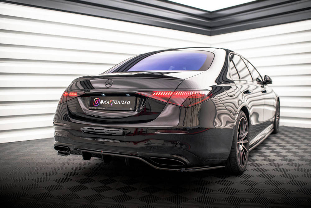 Spoiler passend voor Mercedes S Klasse W223 AMG Pakket Maxton Glans Zwart