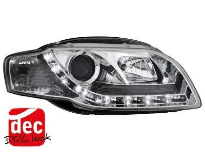 Headlights Audi A4 B7 Devil Eyes Dayline Chrome ELR