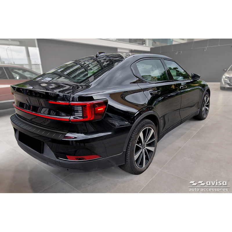 Matt Black Stainless Steel Rear bumper protector  Polestar 2 2019-2023 & Facelift 2023- 'Ribs'