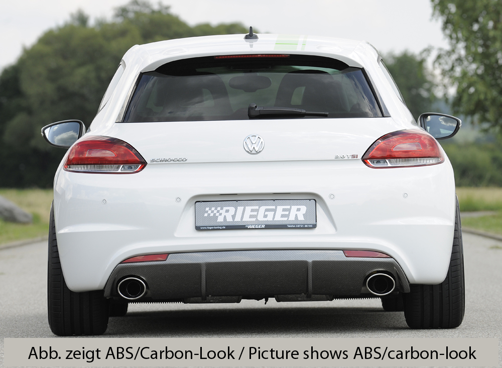 Diffuser passend voor Volkswagen Scirocco R Rieger Glans Zwart