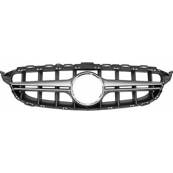 Grill passend voor Mercedes W205 13-18 Zwart Alu AMG-look