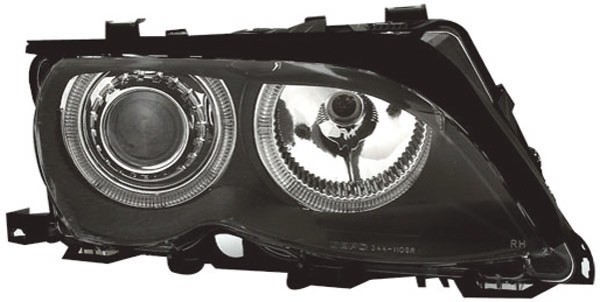 Headlights BMW E46 sedan 01-05 Angel Eyes black