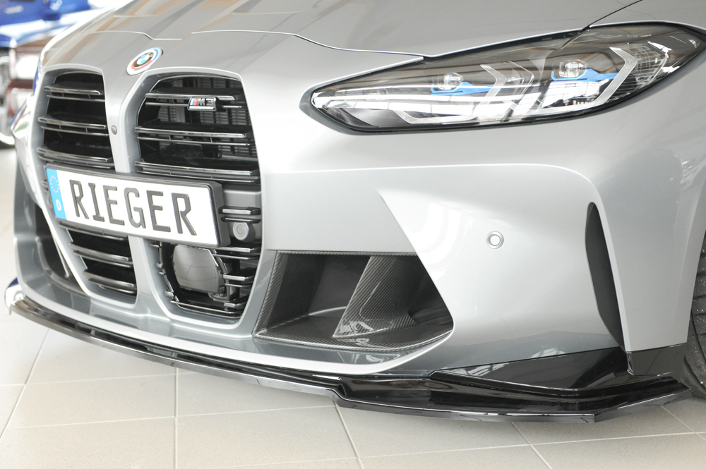 Voorspoiler passend voor BMW 3-series G80 M3 03.21-  glans zwart