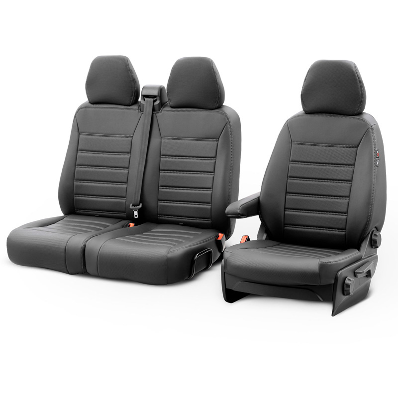 otoM New York Design Artificial leather seat covers 2+1  Volkswagen Transporter T7 2024- (armrest on driver's seat)