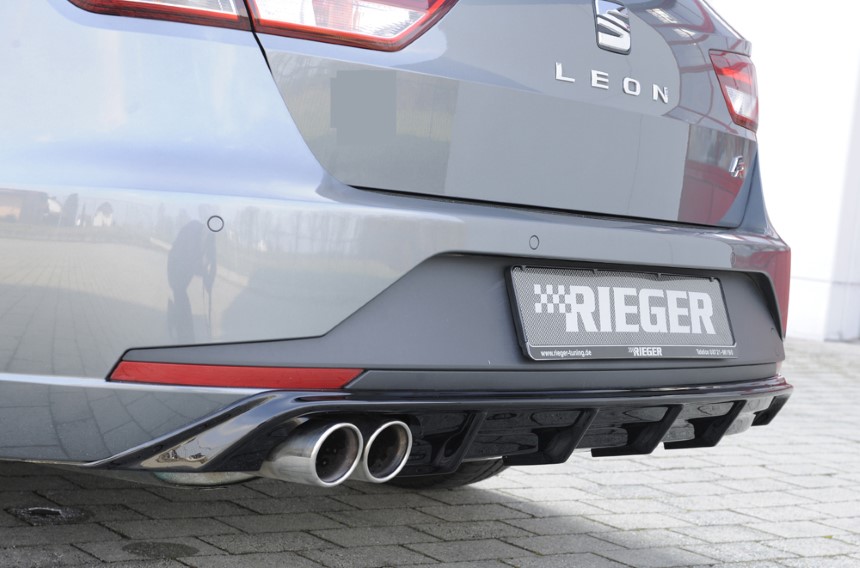 Diffuser passend voor Seat Leon F5 FR Rieger dubbele uitlaat links 5 dr. ST glans zwart