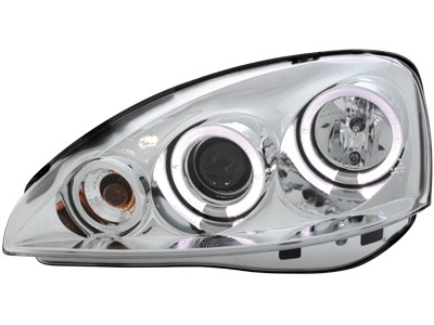 Headlights Opel Corsa C Angel Eyes Chrome