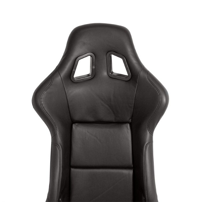 Sport seat 'MO' - Black Synthetic leather - Non-reclinable fibreglass back-rest - incl. slides