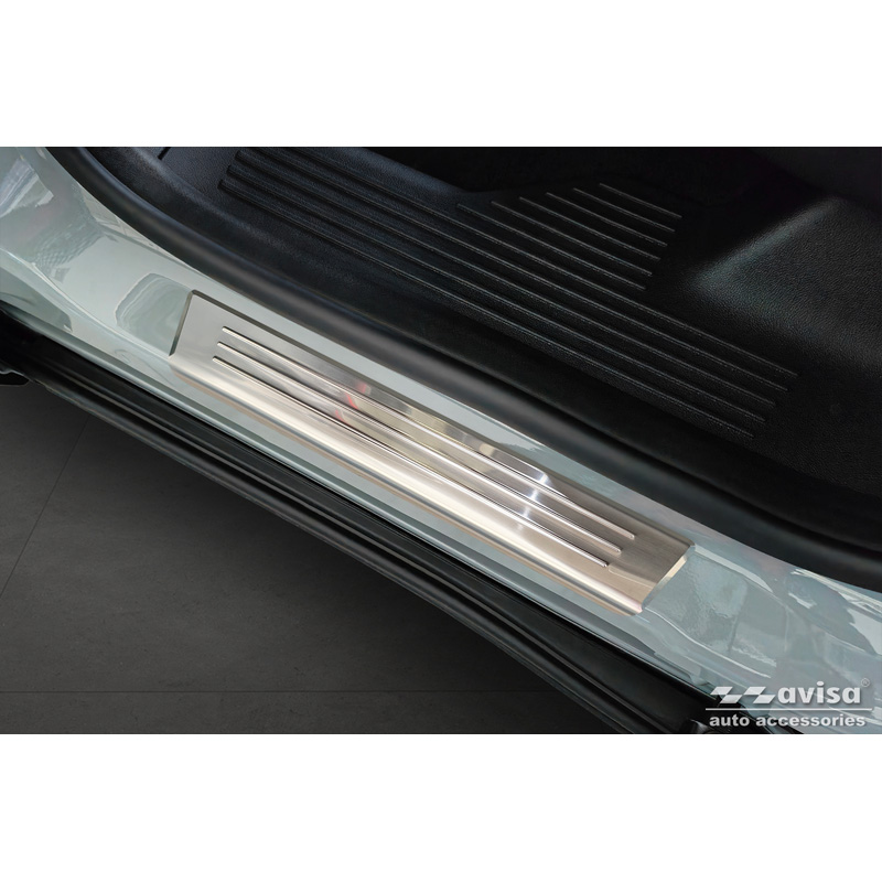 Stainless Steel Door sill protectors  Ford Tourneo Courier II 2023- 'Lines' - 4-pieces