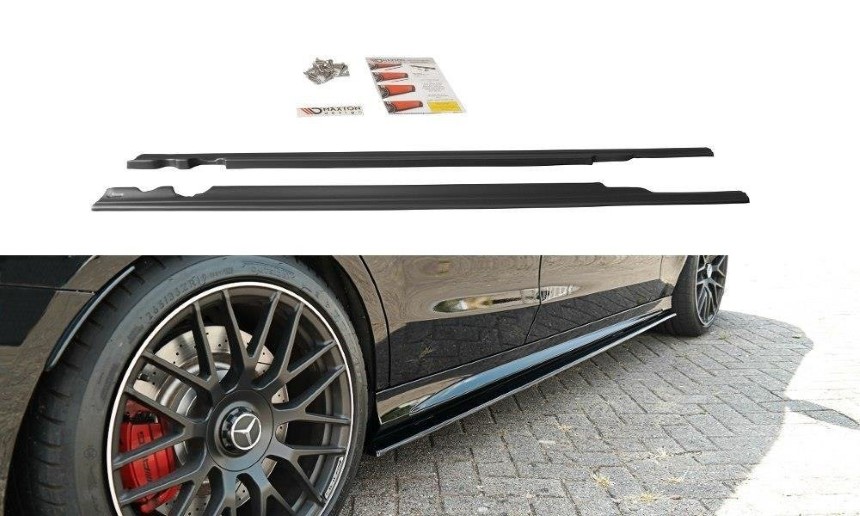 Zijskirts passend voor Mercedes C S205 63AMG Estate Maxton Design glans zwart