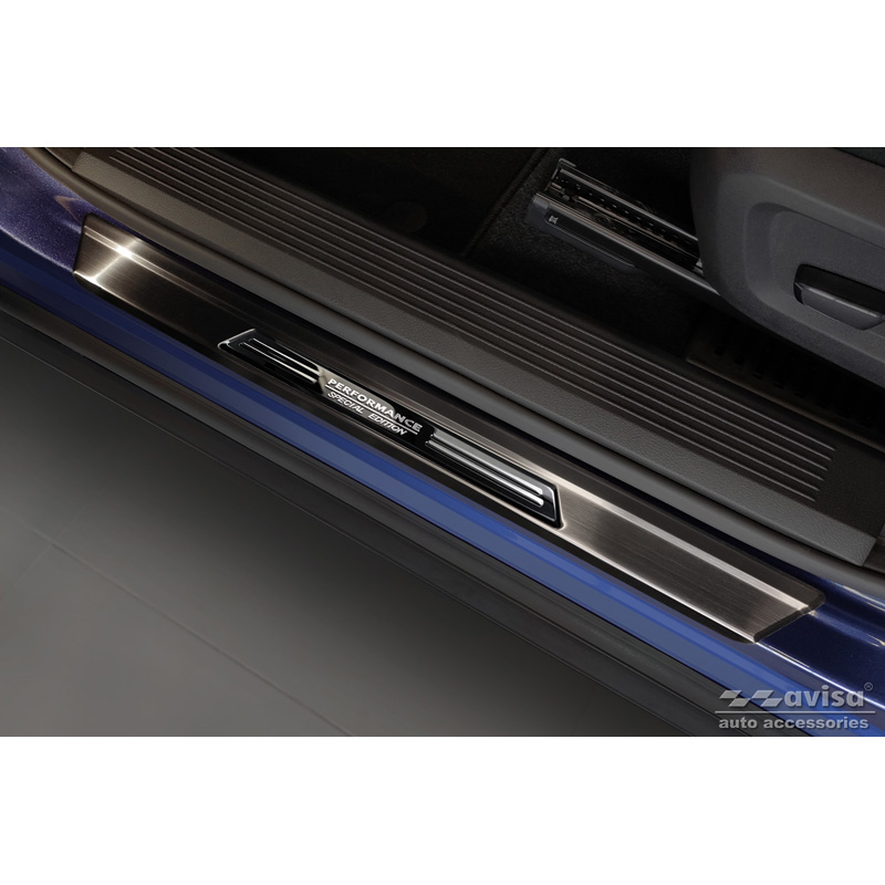 Black Stainless Steel Door sill protectors  Nissan X-Trail IV 2021- - 'Performance Special Edition' - 4-pieces