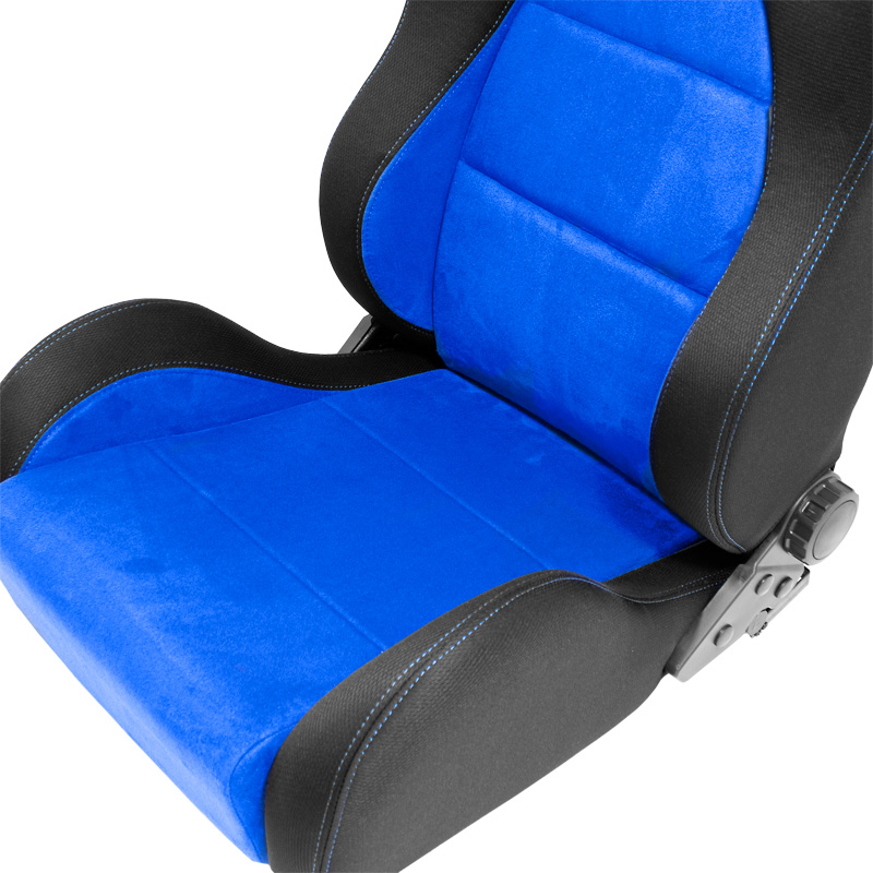 Sport seat 'Eco Soft' - Black/Blue - Dual-side reclinable back-rest - incl. slides