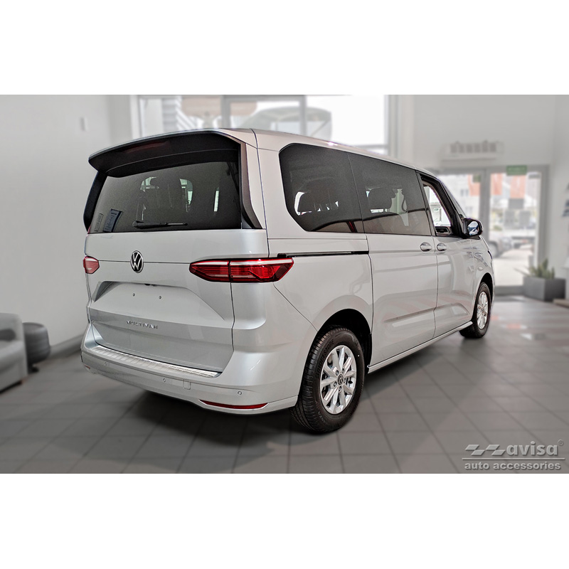 Chrome Stainless Steel Rear bumper protector  Volkswagen Multivan T7 2021- 'Ribs'