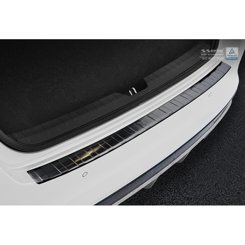 Black Stainless Steel Rear bumper protector  Kia Optima Sedan 2015- Ribs'