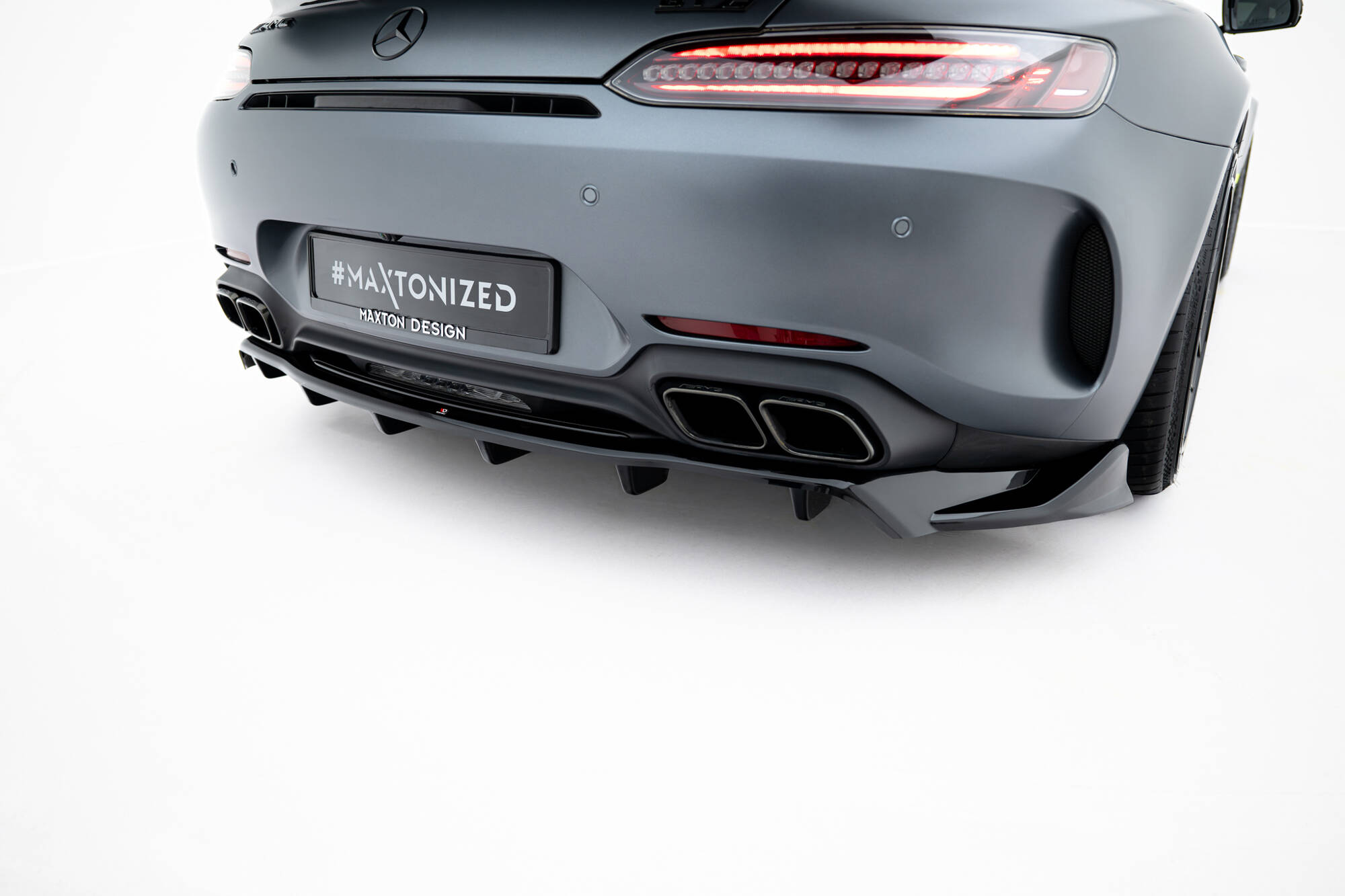 Achter Diffuser passend voor Mercedes-AMG GT C C190 Facelift Maxton Glanzend zwart
