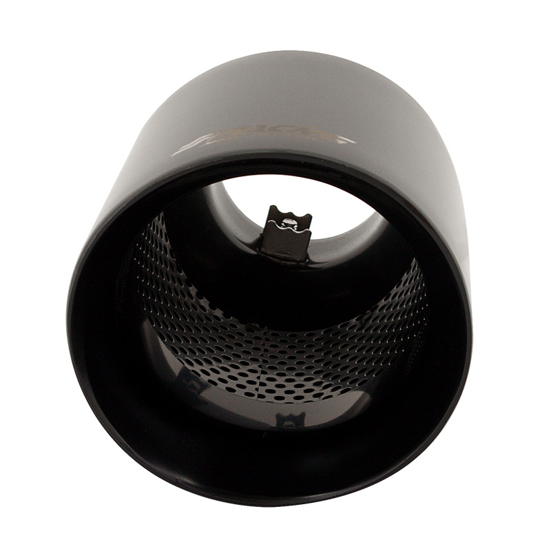 Simoni Racing Exhaust Tip Round/Slanting Inox Black - Ø115xL210mm - Installation 38-63mm