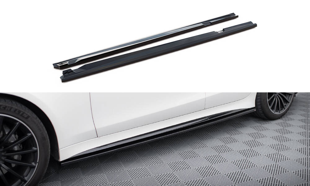 Zijskirts passend voor Mercedes AMG GT43 Maxton Glans Zwart