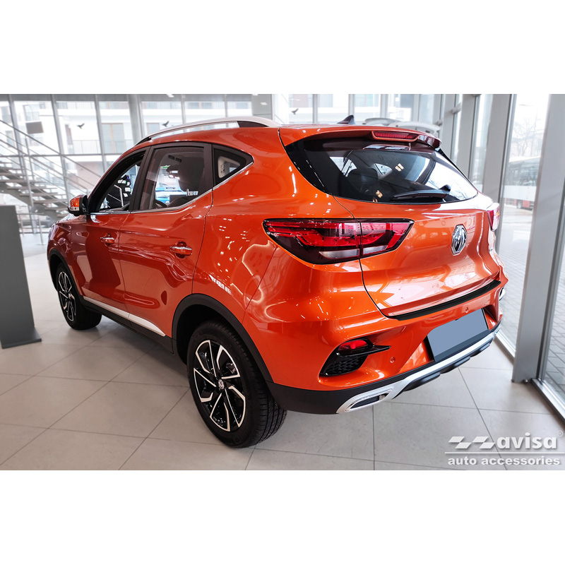 Matt Black Stainless Steel Rear bumper protector  MG ZS FL 2019-2024 'Lines'