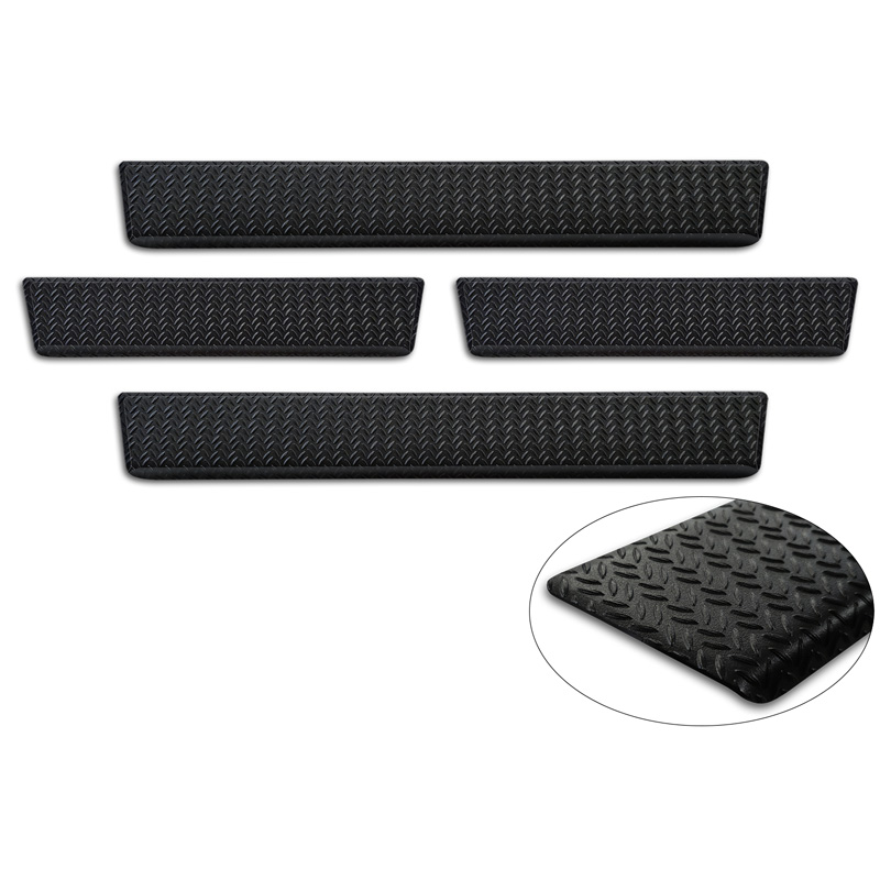 Aluminium door sill protectors 'Riffled Plate'  Ford Ranger VI 2022- & Volkswagen Amarok II 2023- - 4-pieces - Black